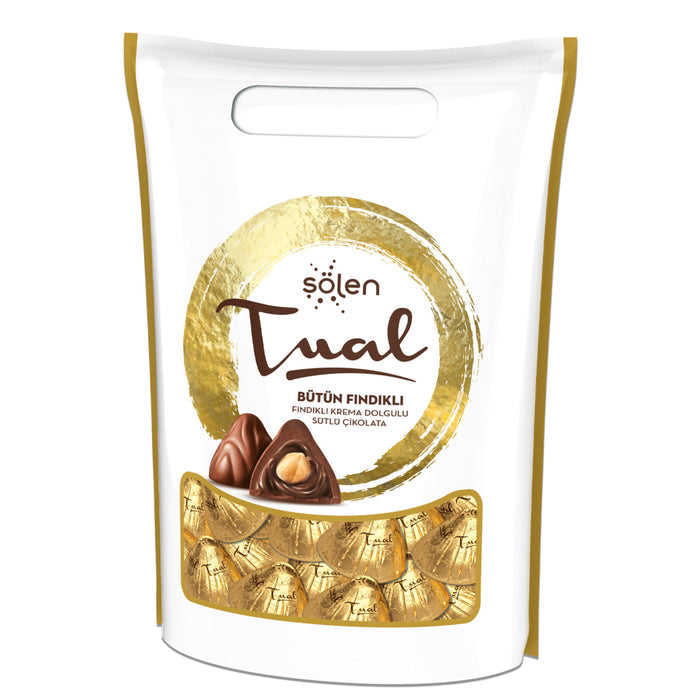 Solen Tual Whole Hazelnut Milk Chocolate brings together smooth milk chocolate, rich hazelnut cream, and crunchy whole hazelnuts in one elegant gift-style box.