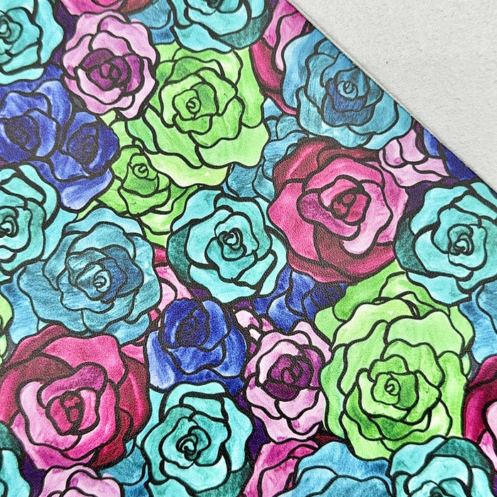 Stained Glass Roses | 18" Luxe Vinyl Roll - Mid-Weight