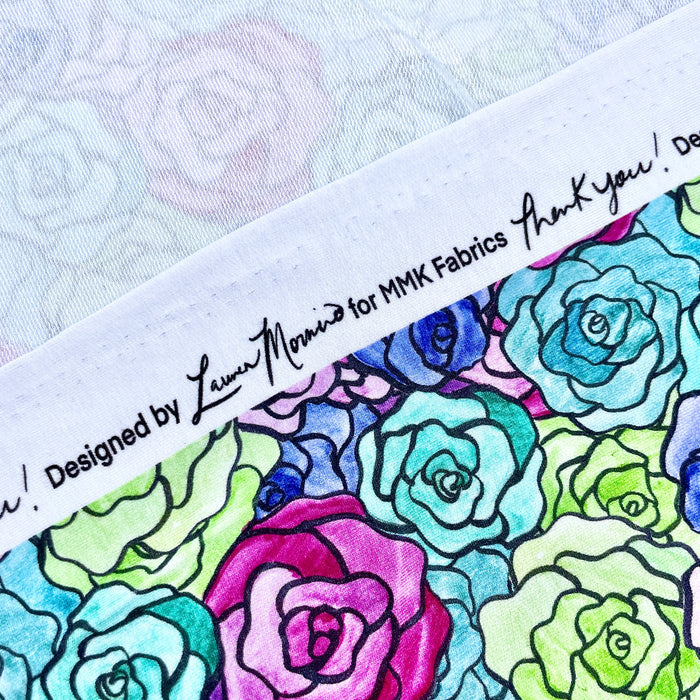 Stained Glass Roses | Bamboo French Terry - 1 Yard Cut