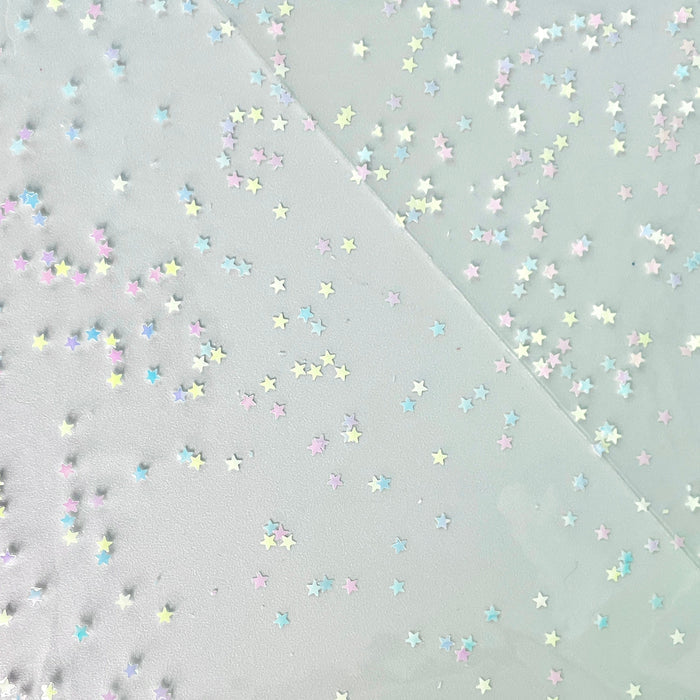 Stars | 18" Clear with Glitter TPU Vinyl Roll