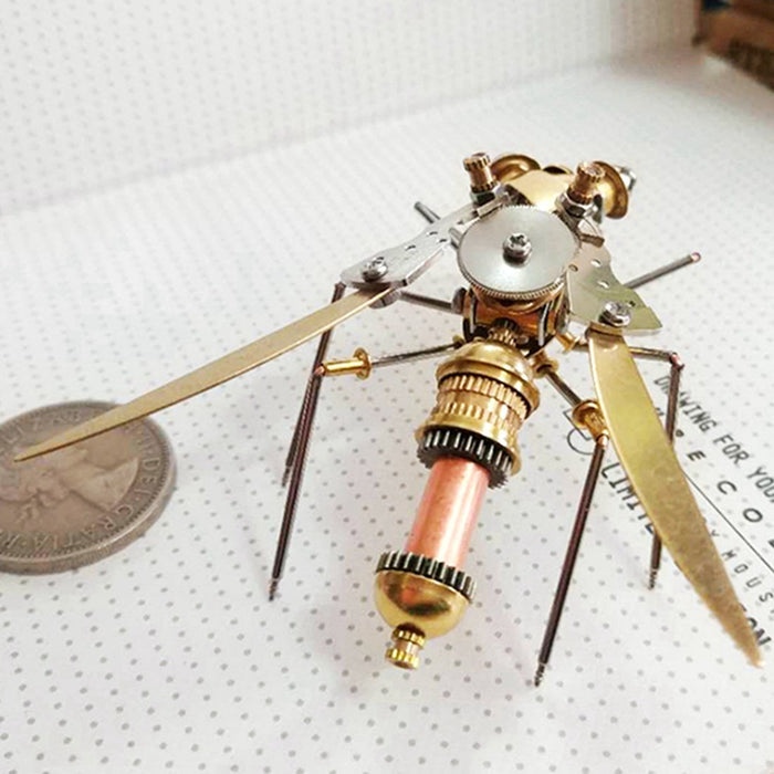 Steam Punk Metal Mechanical Little Wasp Spider Insects Model Crafts Collection