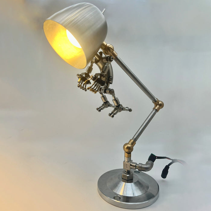 Steampunk 3D Metal NO.1 Robot Table Lamp US-Plug