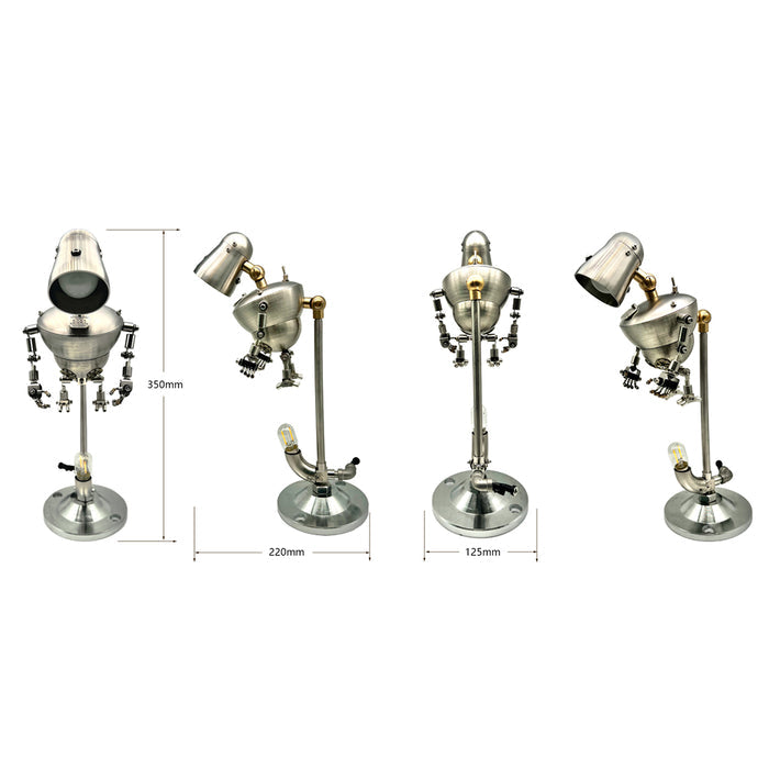 Steampunk 3D Metal NO.3 Robot Table Lamp US-Plug