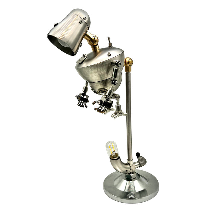 Steampunk 3D Metal NO.3 Robot Table Lamp US-Plug