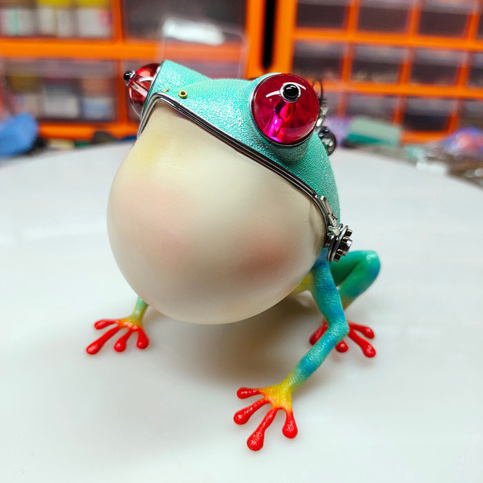 Steampunk Angry Frog Metal Art Craft Model