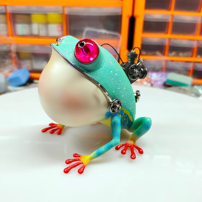 Steampunk Angry Frog Metal Art Craft Model