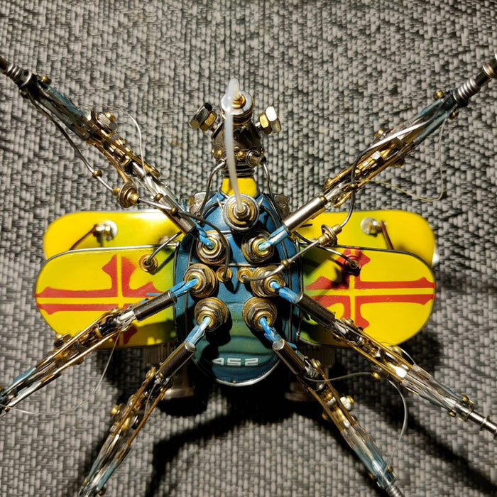 Steampunk Biplane Fighter Beetle Insect Metal Bug Model