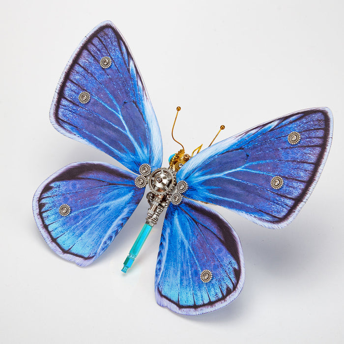 Steampunk Blue Morpho Butterfly 3D Metal Model Kits for Adults