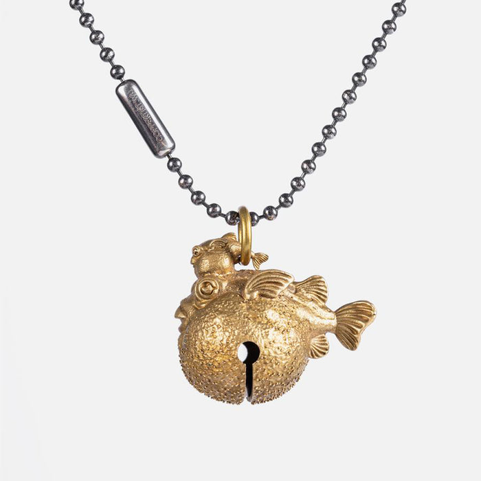 Steampunk Brass Globefish Bell