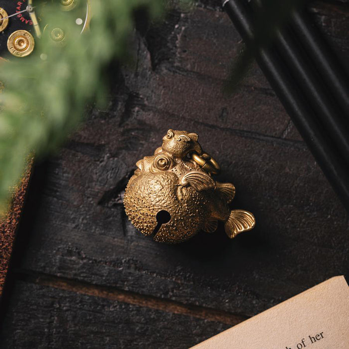 Steampunk Brass Globefish Bell