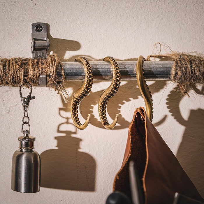 Steampunk Brass Octopus Tentacle Hook