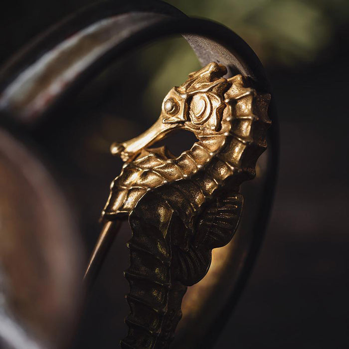 Steampunk Brass Seahorse Pin