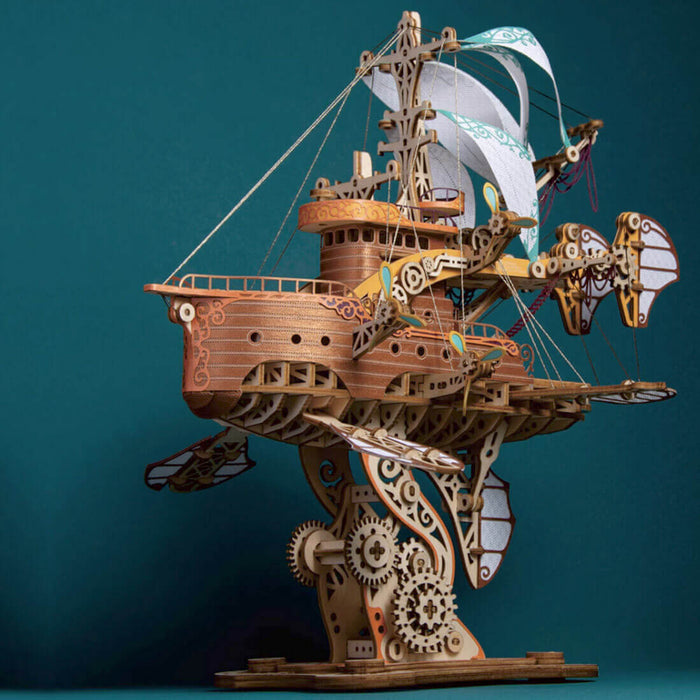 Steampunk DIY Fantasy Travel Spaceship Wooden Puzzle