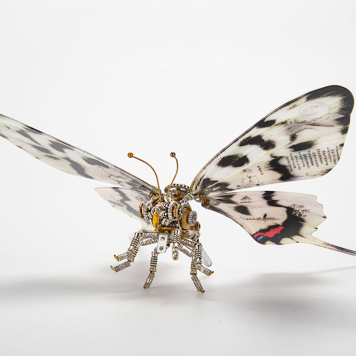 Steampunk Dragon Swallowtail Butterfly Metal Model Kits with Landscape Painting Art