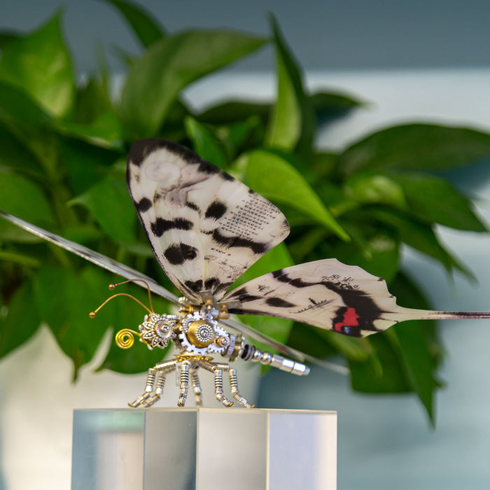Steampunk Dragon Swallowtail Butterfly Metal Model Kits with Landscape Painting Art