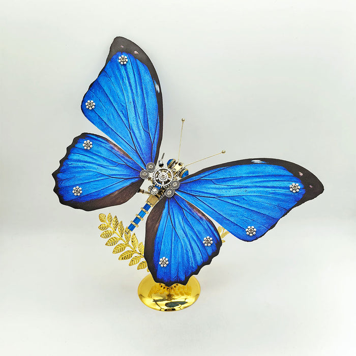 Steampunk Dreamy Blue Morpho Butterfly 3D Metal Model Kits 100+PCS