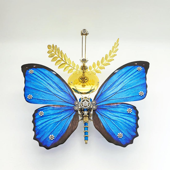 Steampunk Dreamy Blue Morpho Butterfly 3D Metal Model Kits 100+PCS