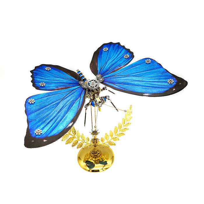 Steampunk Dreamy Blue Morpho Butterfly 3D Metal Model Kits 100+PCS