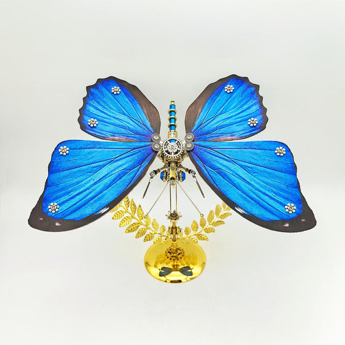 Steampunk Dreamy Blue Morpho Butterfly 3D Metal Model Kits 100+PCS