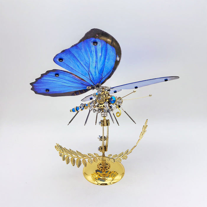 Steampunk Dreamy Blue Morpho Butterfly 3D Metal Model Kits 100+PCS