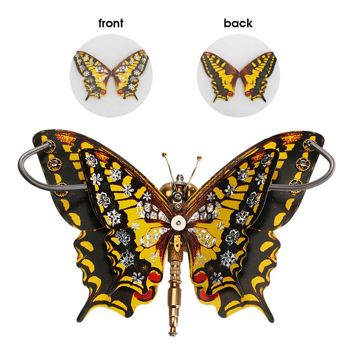 Steampunk Eastern Tiger Swallowtail Butterfly DIY Kit Papilio Glaucus With Flower Base
