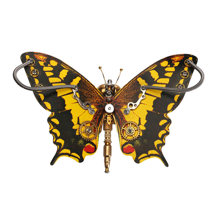 Steampunk Eastern Tiger Swallowtail Butterfly DIY Kit Papilio Glaucus With Flower Base
