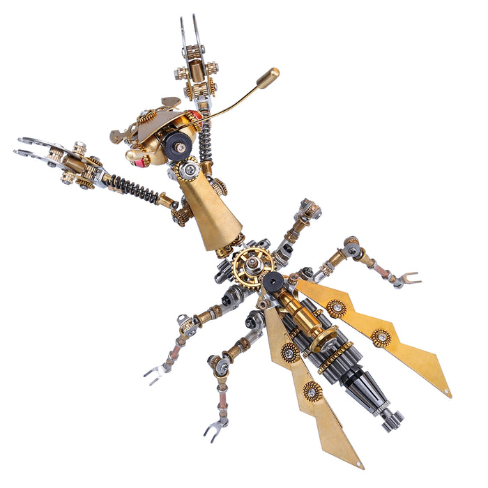 Steampunk Golden Praying Mantis Bug Metal Model DIY Kits for him