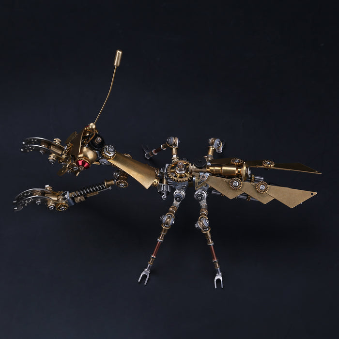 Steampunk Golden Praying Mantis Bug Metal Model DIY Kits for him
