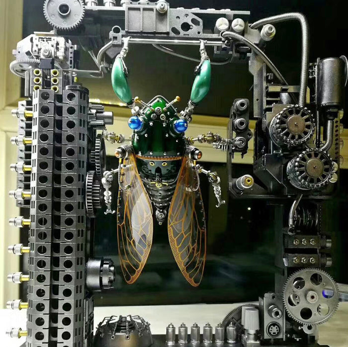 Steampunk Green Leafhopper Cicada Bug 3D Metal  Assembly Model KitsPuzzle Crafts Collection