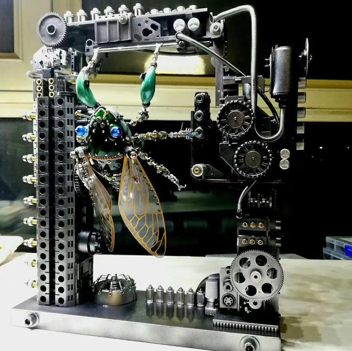 Steampunk Green Leafhopper Cicada Bug 3D Metal  Assembly Model KitsPuzzle Crafts Collection