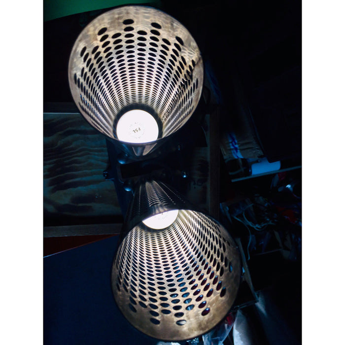 Steampunk Industrial Style Metal Modified Silver Double Cylinder Chimney Shape Desktop Lamp