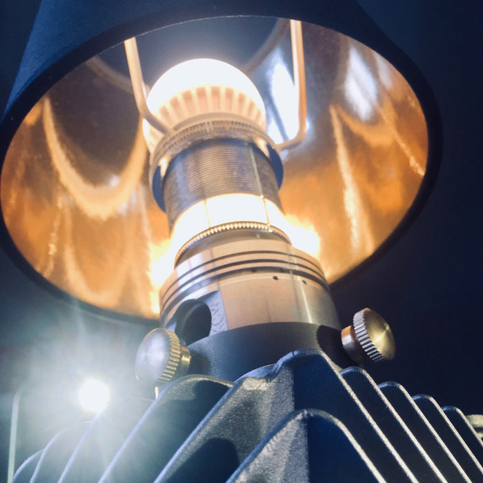 Steampunk Industrial Style Metal Modified Silver Hat Shape Table Lamp