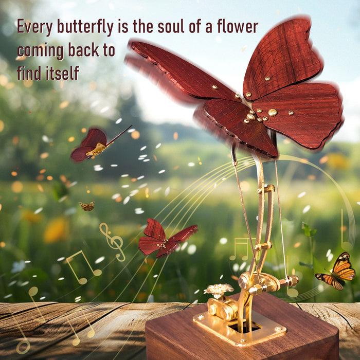 Steampunk Mechanical Butterfly Music Box Wooden Model Kits