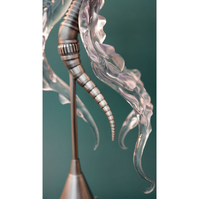 Steampunk Mechanical Jellyfish LED Light Ocean Creature Art Display Desktop Decoration