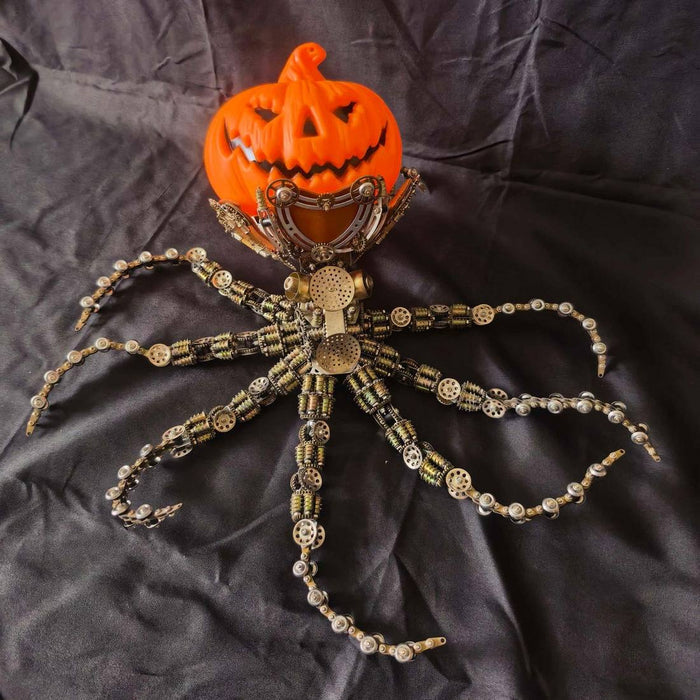 Steampunk Mechanical Octopus 3D Metal Model Kit Pumpkin Head Halloween Decoration 2400+PCS
