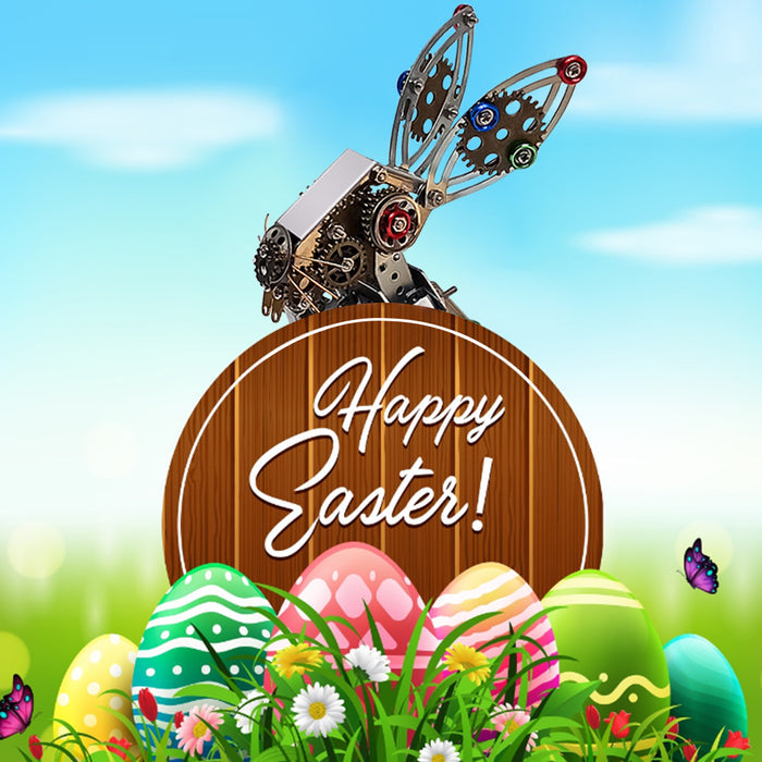 Steampunk Metal Bunny Model DIY Kits with Speaker