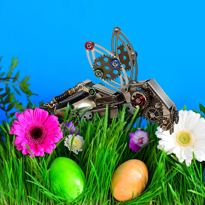 Steampunk Metal Bunny Model DIY Kits with Speaker