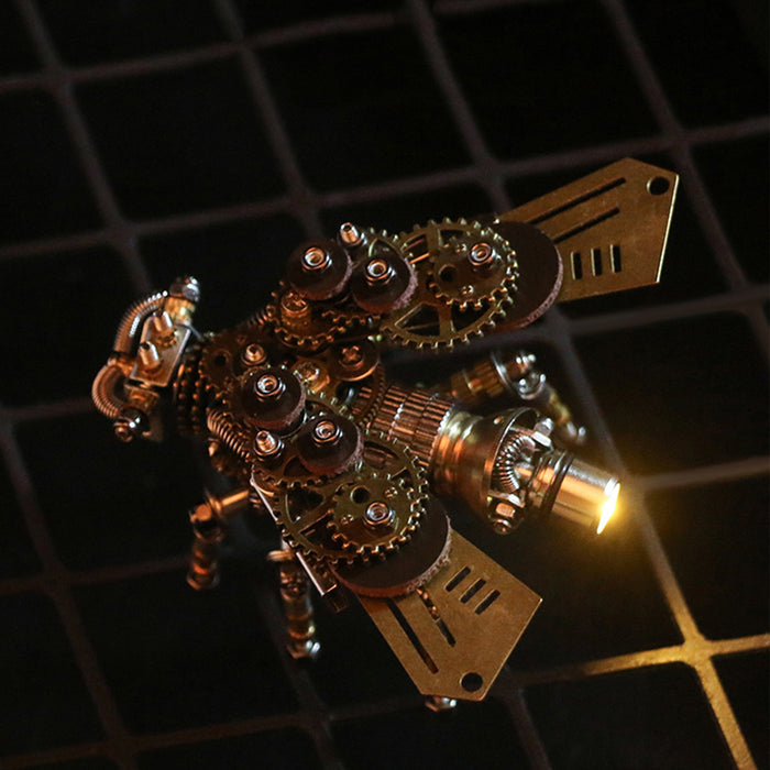 Steampunk Metal Fire Fly Insect Bugs Puzzle DIY Model Kit with Display Base