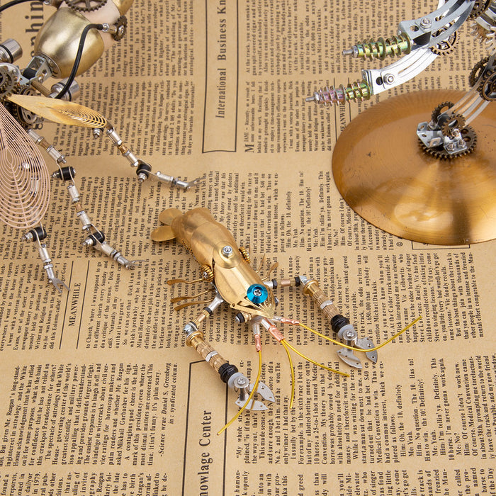 Steampunk Metal Mini Lobster DIY Assembly Model Building Kit for Children