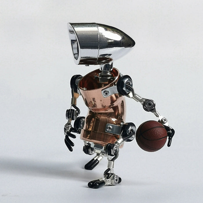 Steampunk Metal Model Robot Basketball Player Brooke Fence Head Night Light Edition