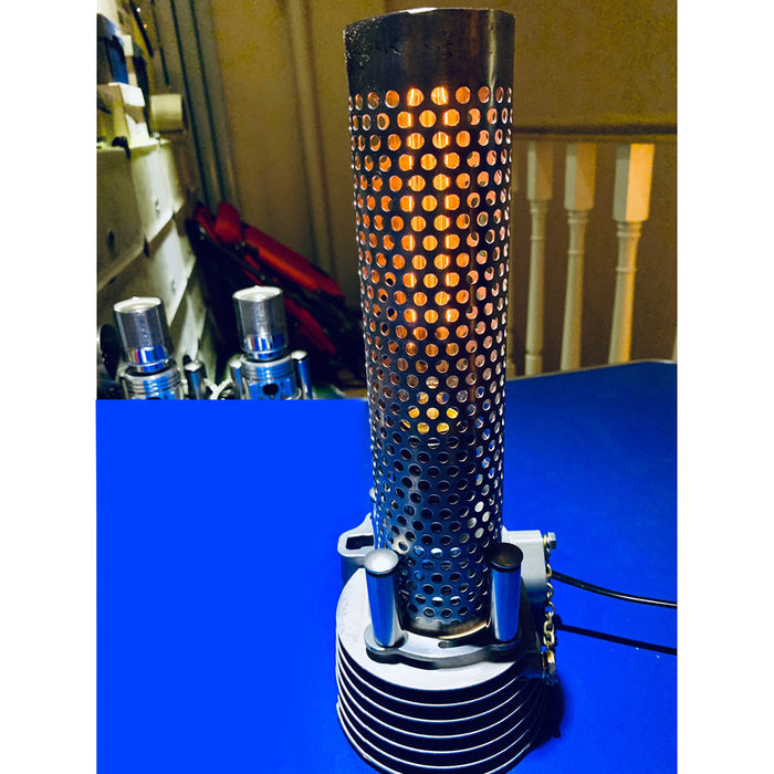 Steampunk Metal Modified Silver Single Cylinder Chimney Shape Industrial Style Table Lamp