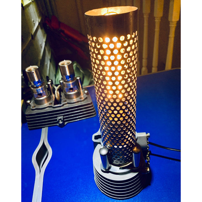 Steampunk Metal Modified Silver Single Cylinder Chimney Shape Industrial Style Table Lamp