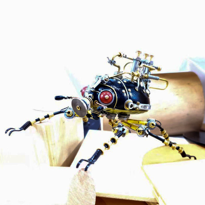 Steampunk Metal Red-Eye Small Scarab Bug Insect Sculptures Model Kits