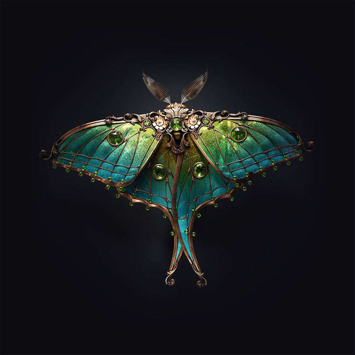 Steampunk Metal Spanish moon Moth 3D Model Puzzle Kits