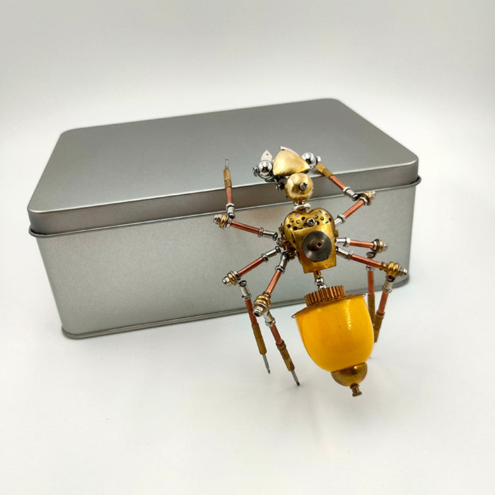 Steampunk Metal Yellow Ant Model