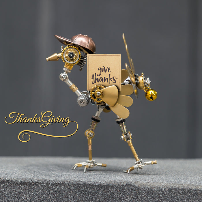 Steampunk Newspaper Boy Turkey with Newsboy cap 280PCS 3D Metal Model Kits