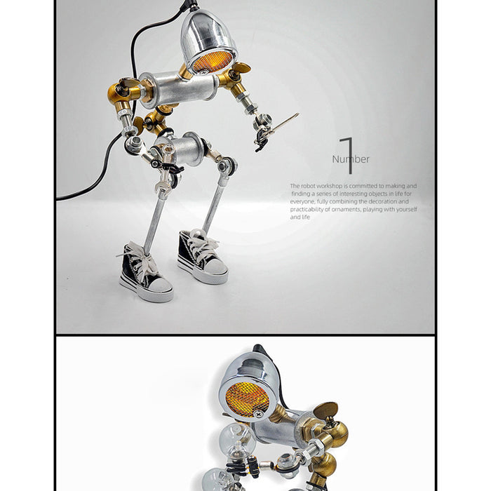 Steampunk No.01 Metal Robot Desk Lamp Robot Iron Head