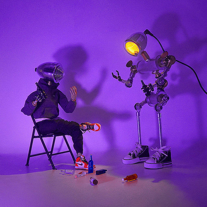 Steampunk No.01 Metal Robot Desk Lamp Robot Iron Head