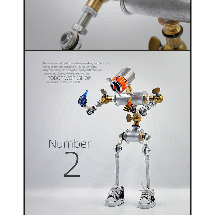 Steampunk No.2 Single Robot Head Orange