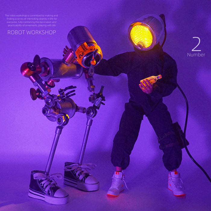Steampunk No.2 Single Robot Head Orange